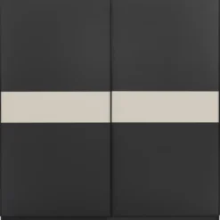 Schuifdeurkast Genua - antraciet/greige - 204x200x60 cm