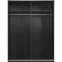 Schuifdeurkast Genua - antraciet/greige - 204x150x60 cm