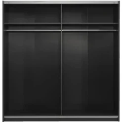 Schuifdeurkast Genua - antraciet/wit - 204x200x60 cm