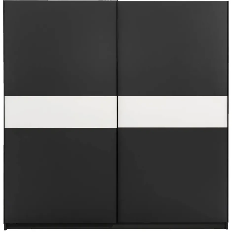 Schuifdeurkast Genua - antraciet/wit - 204x200x60 cm