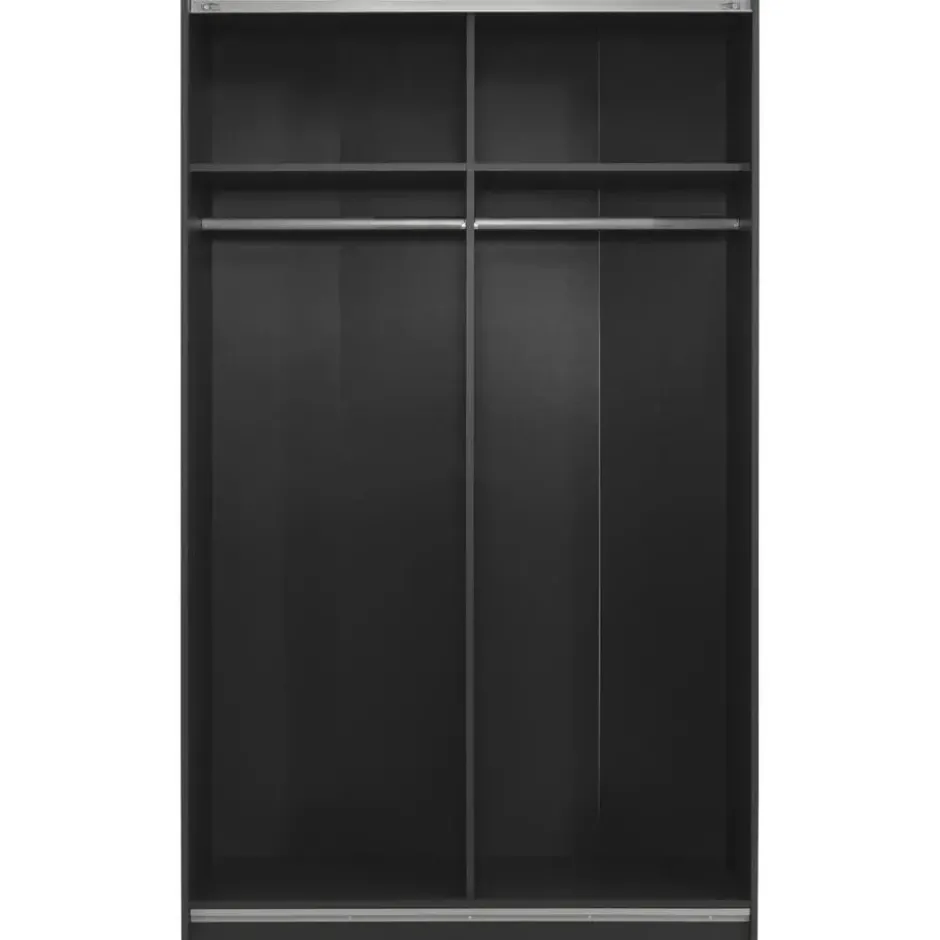 Schuifdeurkast Genua - antraciet/greige - 204x122x60 cm