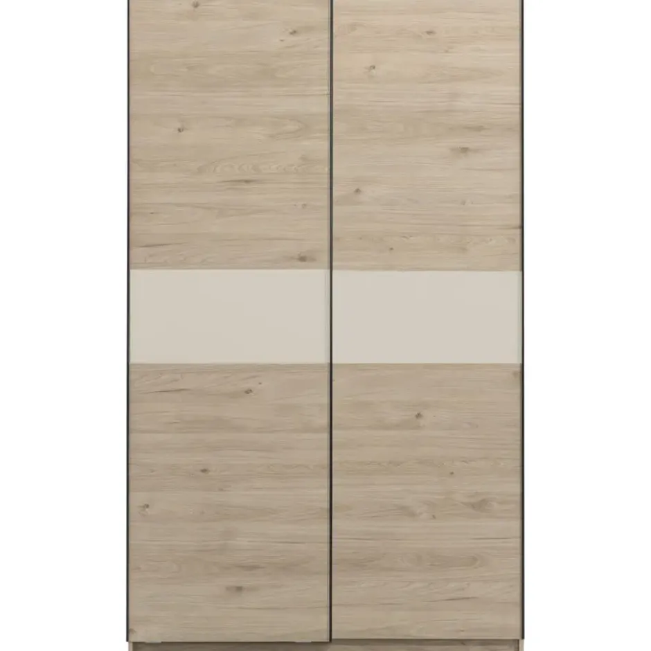 Schuifdeurkast Genua - eiken/greige - 204x122x60 cm