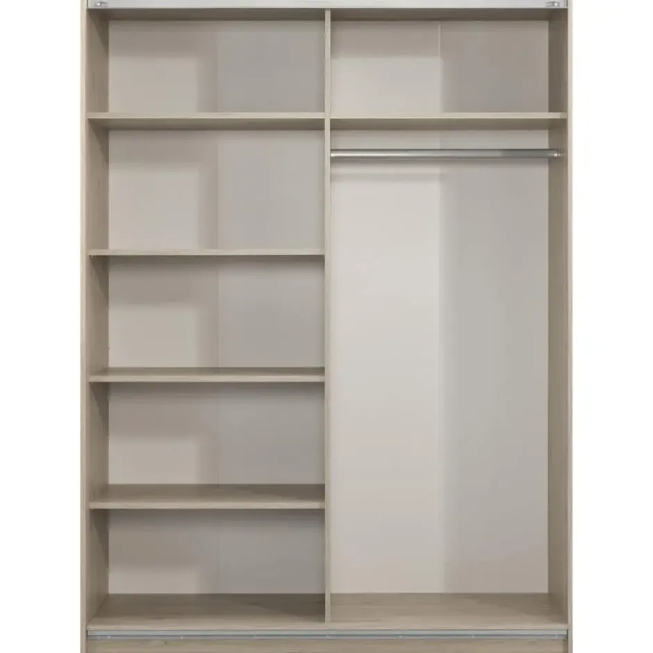 Schuifdeurkast Genua - eiken/greige - 204x150x60 cm