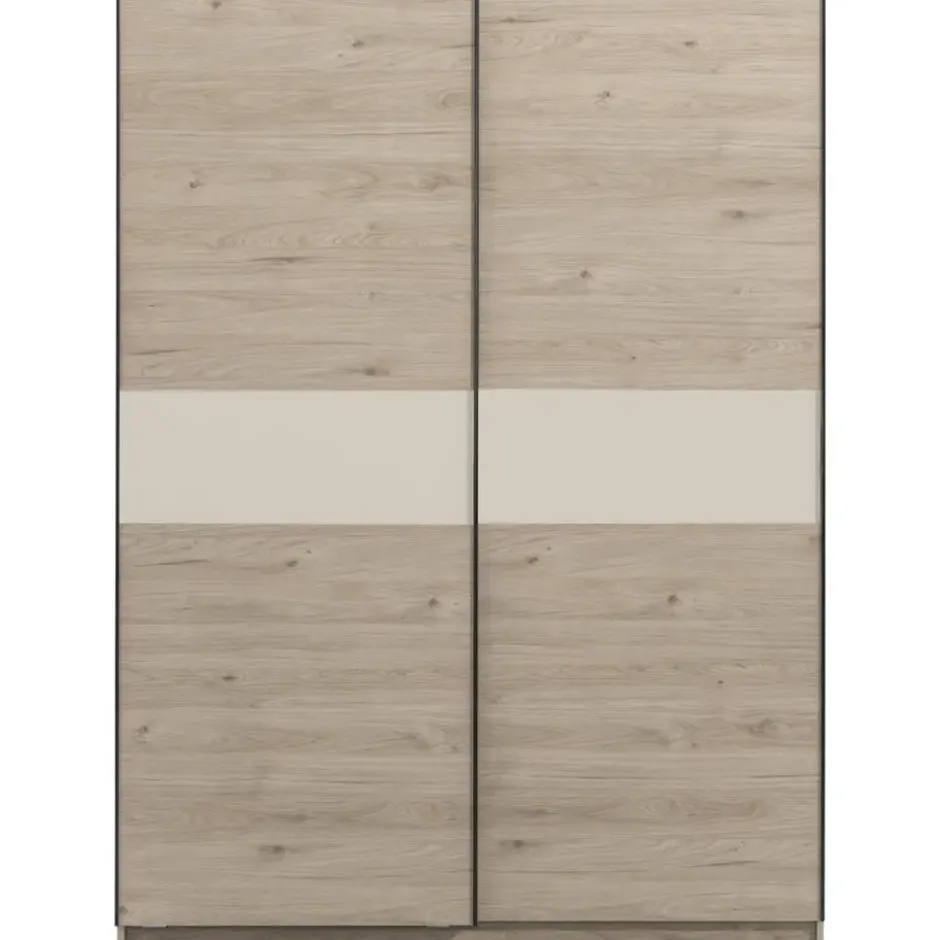 Schuifdeurkast Genua - eiken/greige - 204x150x60 cm