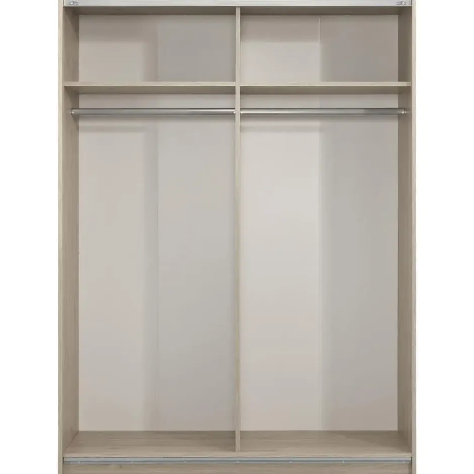 Schuifdeurkast Genua - eiken/greige - 204x150x60 cm