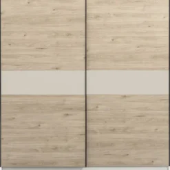 Schuifdeurkast Genua - eiken/greige - 204x200x60 cm