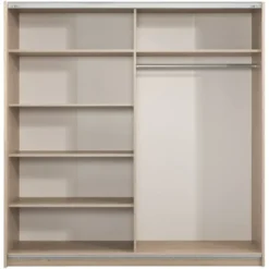 Schuifdeurkast Genua - eikenkleur/antraciet - 204x200x60 cm