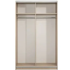 Schuifdeurkast Genua - eikenkleur/wit - 204x122x60 cm