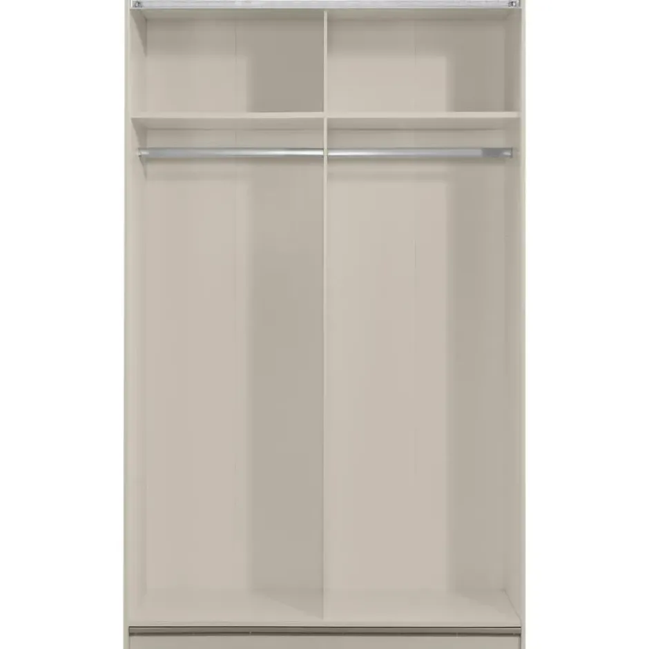 Schuifdeurkast Genua - greige/eiken - 204x122x60 cm