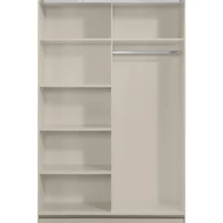 Schuifdeurkast Genua - greige/eiken - 204x122x60 cm