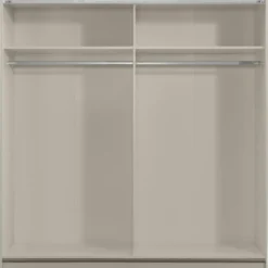 Schuifdeurkast Genua - greige/eiken - 204x200x60 cm