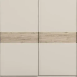 Schuifdeurkast Genua - greige/eiken - 204x200x60 cm