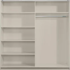 Schuifdeurkast Genua - greige/eiken - 204x200x60 cm