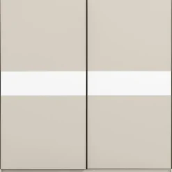 Schuifdeurkast Genua - greige/wit - 204x200x60 cm