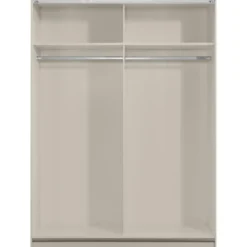 Schuifdeurkast Genua - greige/eiken - 204x150x60 cm