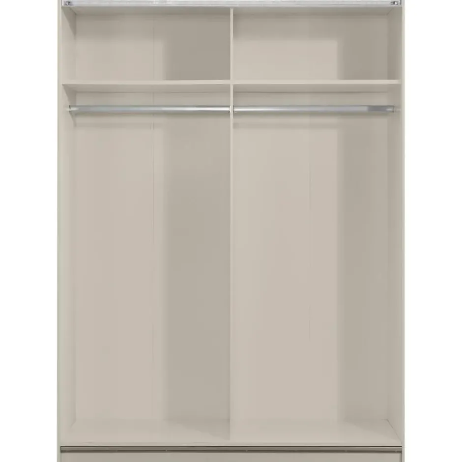 Schuifdeurkast Genua - greige/eiken - 204x150x60 cm