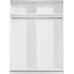 Schuifdeurkast Genua - wit/antraciet - 204x150x60 cm