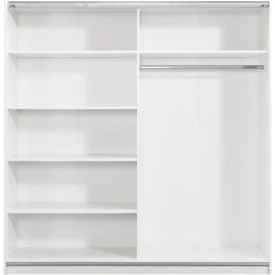 Schuifdeurkast Genua - wit/antraciet - 204x200x60 cm