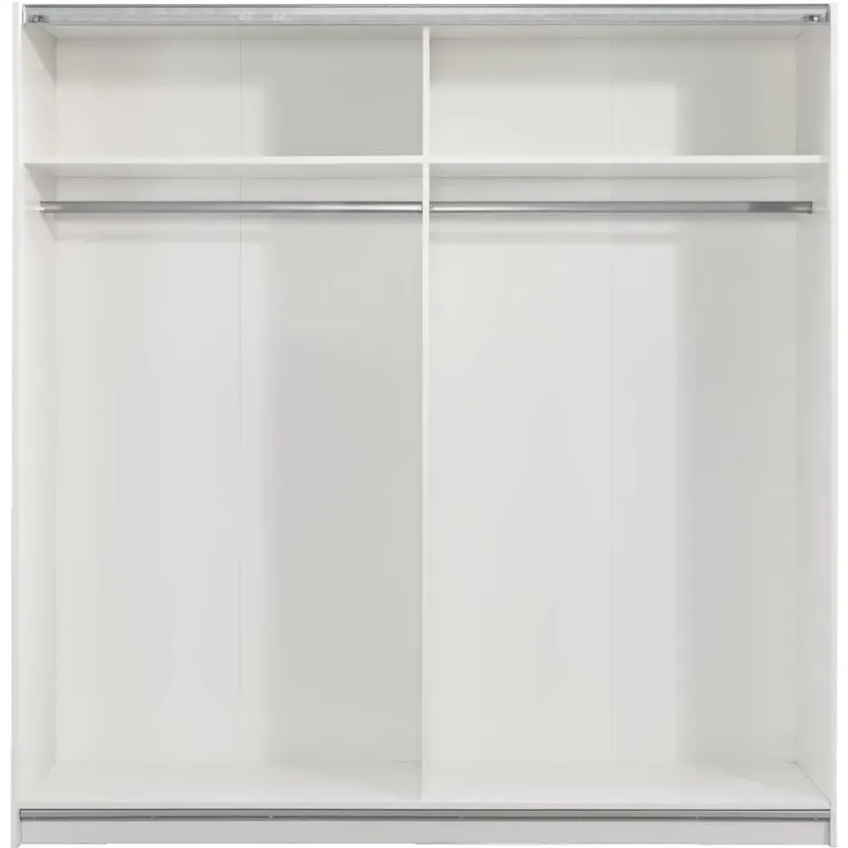 Schuifdeurkast Genua - wit/antraciet - 204x200x60 cm
