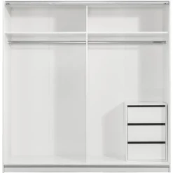Schuifdeurkast Genua - wit/antraciet - 204x200x60 cm