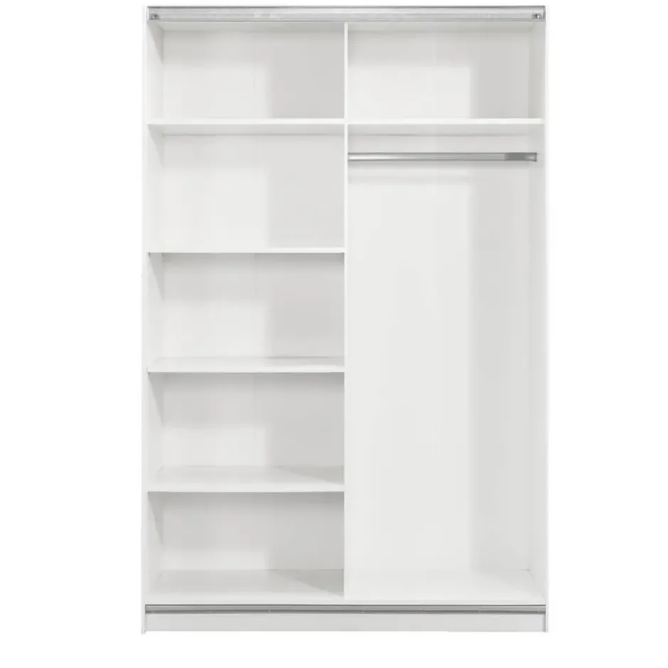 Schuifdeurkast Genua - wit/antraciet - 204x122x60 cm