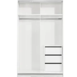 Schuifdeurkast Genua - wit/antraciet - 204x122x60 cm