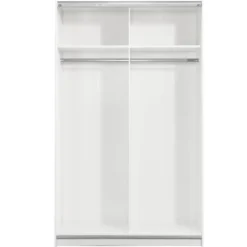 Schuifdeurkast Genua - wit/antraciet - 204x122x60 cm