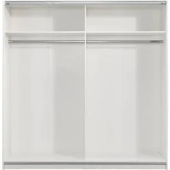 Schuifdeurkast Genua - wit/eikenkleur - 204x200x60 cm