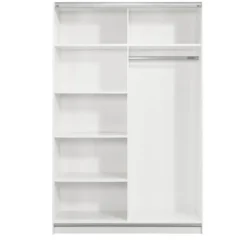 Schuifdeurkast Genua - wit/eikenkleur - 204x122x60 cm