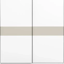 Schuifdeurkast Genua - wit/greige - 204x200x60 cm