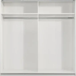 Schuifdeurkast Genua - wit/greige - 204x200x60 cm