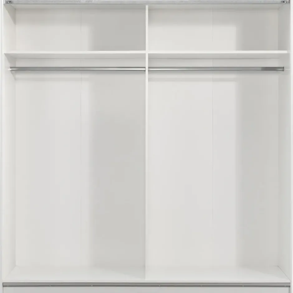 Schuifdeurkast Genua - wit/greige - 204x200x60 cm