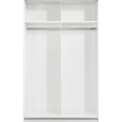 Schuifdeurkast Genua - wit/greige - 204x122x60 cm