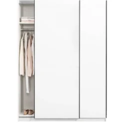 Schuifdeurkast Genua - wit - 204x150x60 cm