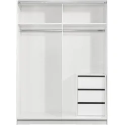Schuifdeurkast Genua - wit - 204x150x60 cm