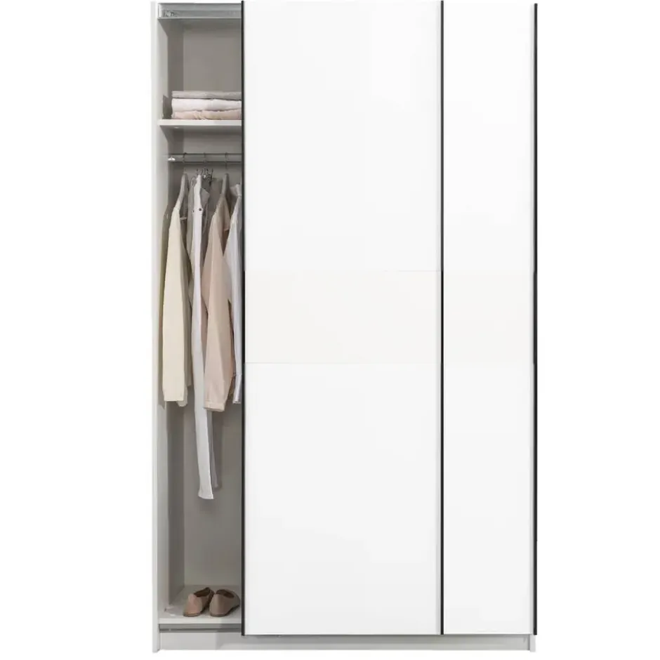 Schuifdeurkast Genua - wit - 204x122x60 cm