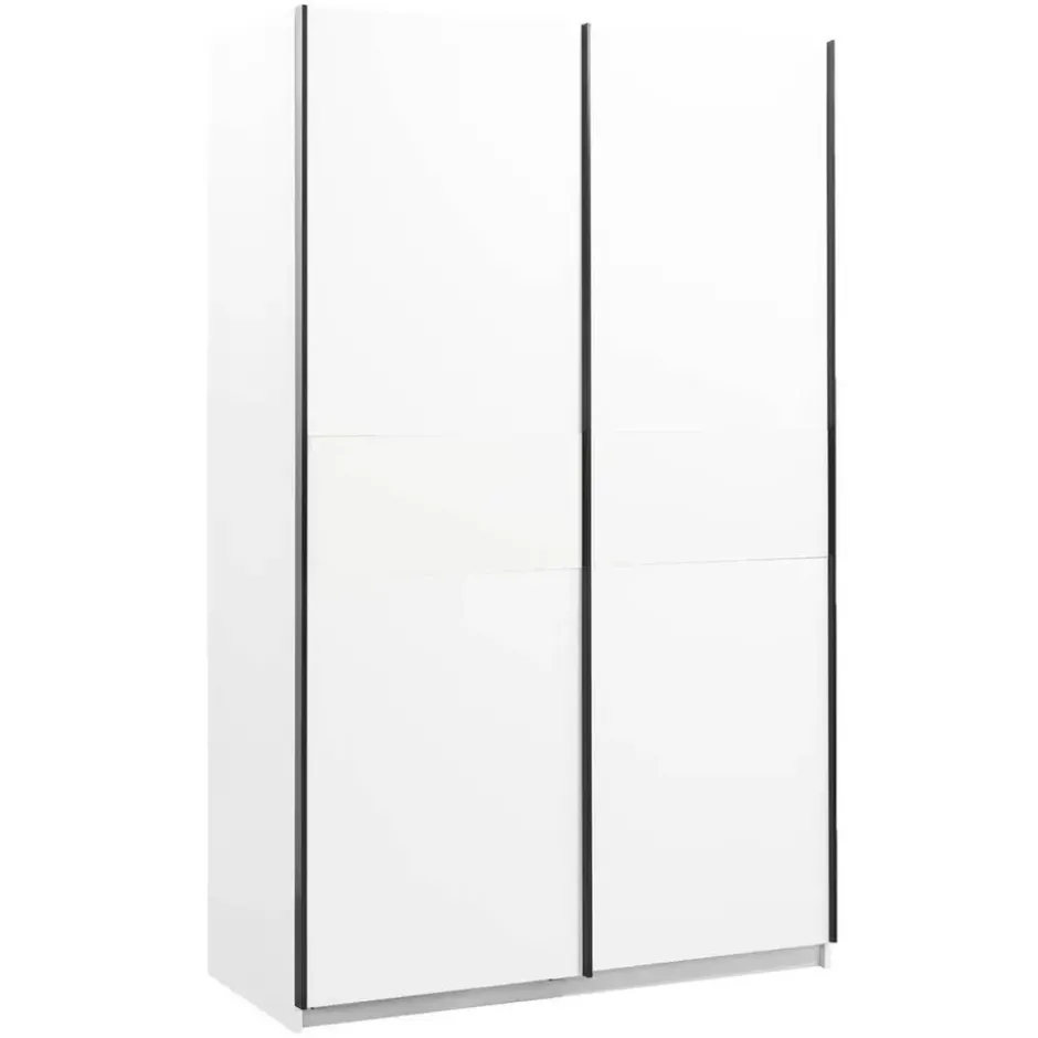 Schuifdeurkast Genua - wit - 204x122x60 cm