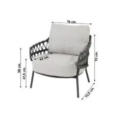 4 Seasons Calpi lage lounge dining stoel - antraciet