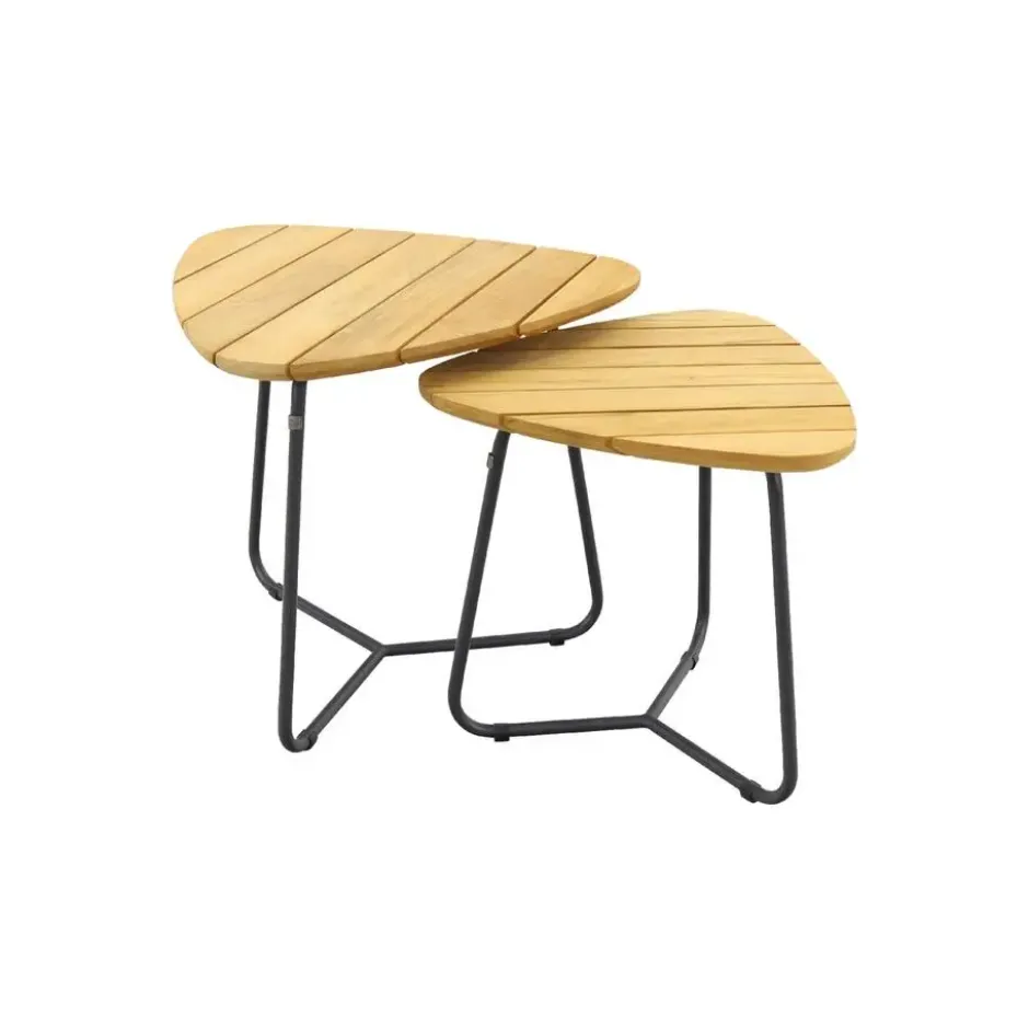 4 Seasons Verdi set van 2 teak driehoekige salontafels