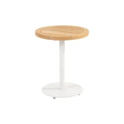 4 Seasons Volta teak salontafel - Ø45 cm. wit