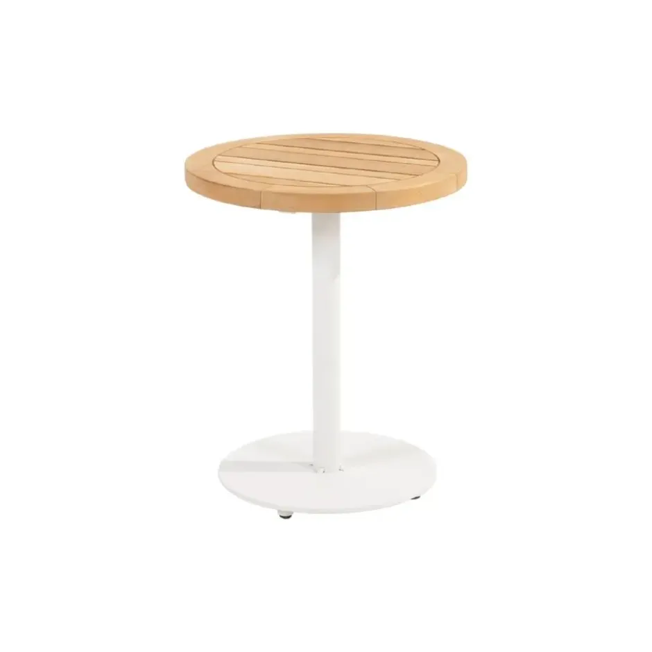 4 Seasons Volta teak salontafel - Ø45 cm. wit
