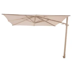 4-Seasons zweefparasol Siesta Premium 300 x 300 - Latte met voet en hoes