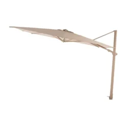 4-Seasons zweefparasol Siesta Premium 300 x 300 - Latte met voet en hoes