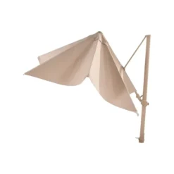 4-Seasons zweefparasol Siesta Premium 300 x 300 - Latte met voet en hoes