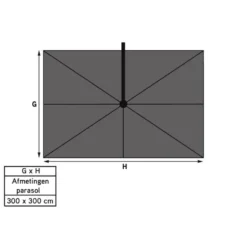 4-Seasons zweefparasol Siesta Premium 300 x 300 - Latte met voet en hoes