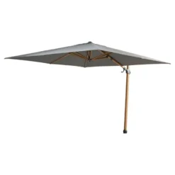 4-Seasons zweefparasol Siesta Premium 3x3 m. - woodlook/charcoal + voet en hoes