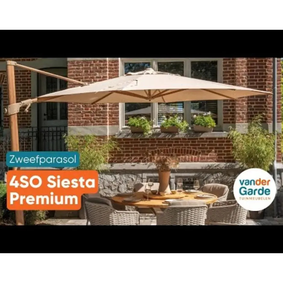 4 Seasons zweefparasol Siesta Premium 300x300 cm – zand/latte