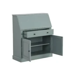 Secretaire bureau CLEORE - 93 cmx40 cmx110.8 cm - Amandelgroen Hout paneel Hout