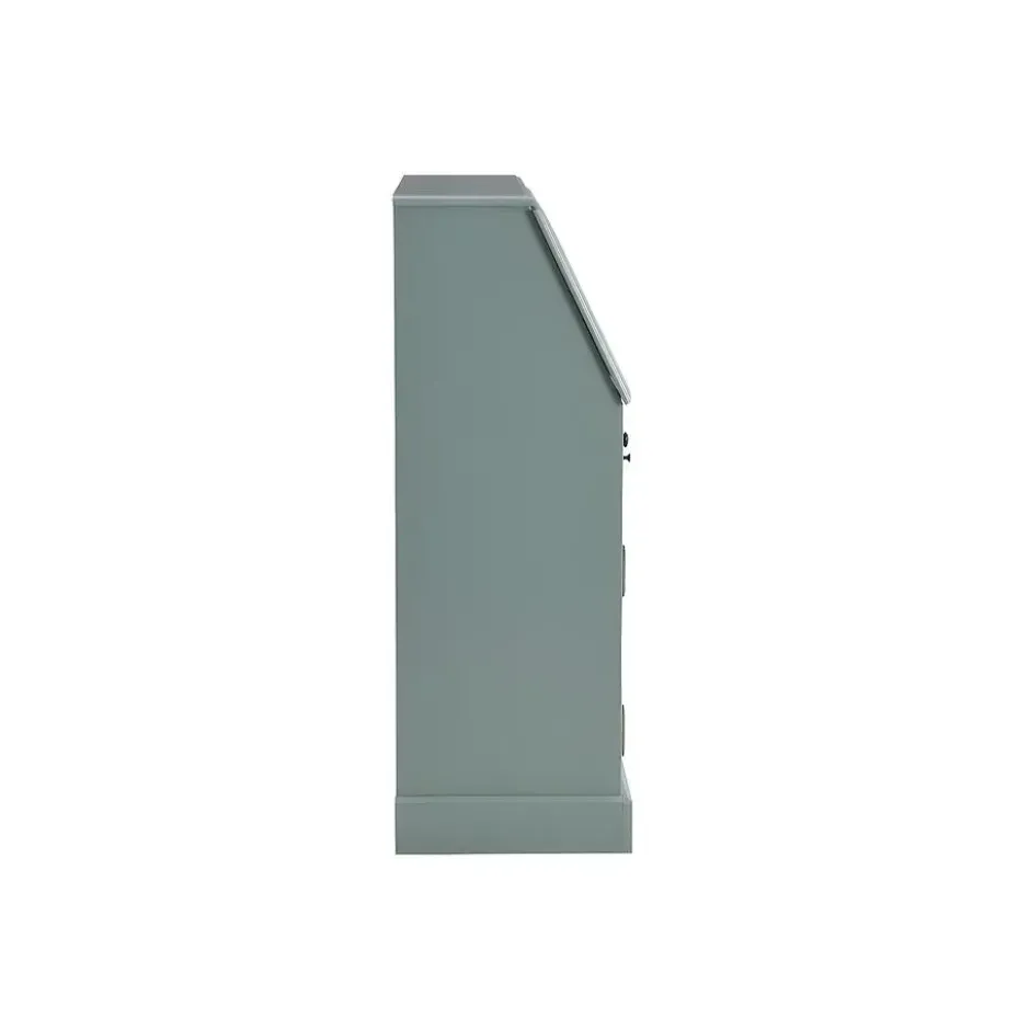 Secretaire bureau CLEORE - 93 cmx40 cmx110.8 cm - Amandelgroen Hout paneel Hout