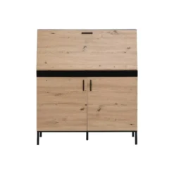 Secretaire bureau MALEDA - 100 cmx40 cmx115 cm - Natuurlijk licht Hout paneel